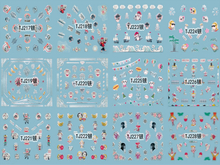 TJ217-228 3D Silver Nail Art Sticker 