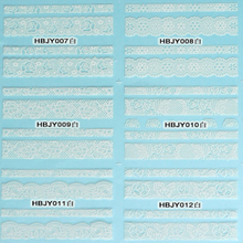 HBJY007-012 White Lace Nail Art Sticker 