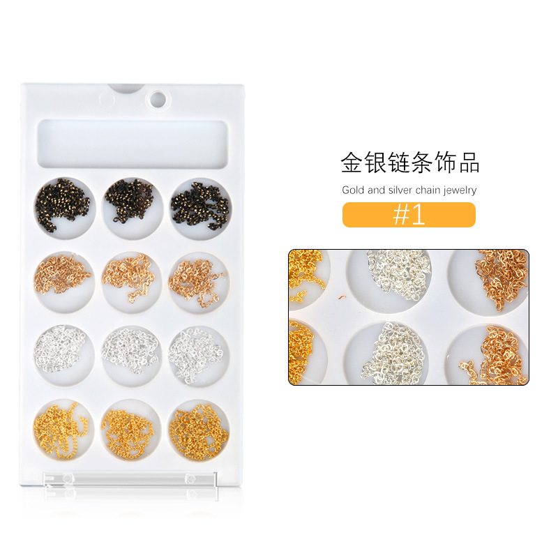 Vintage Fringed Steel Ball Chain Nail Decoration