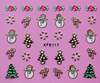 XF6112-6117 3D Gold Metal Nail Art Sticker 