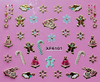 XF6100-6105 3D Gold Metal Nail Art Sticker 