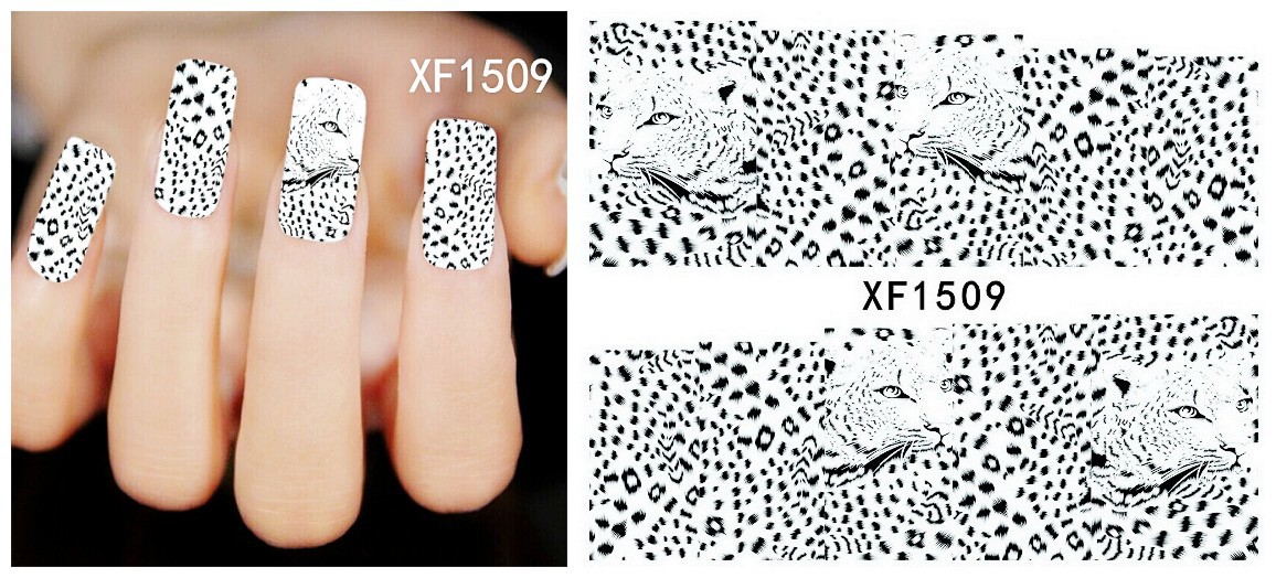 XF1504-1509 Leopard Print Water Nail Sticker