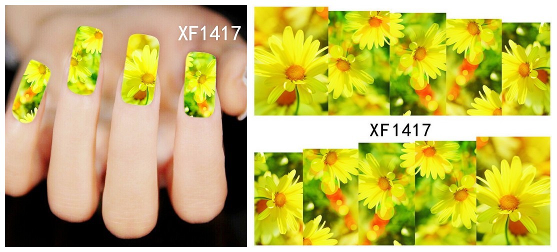 XF1414-1419 Flower Water Nail Sticker