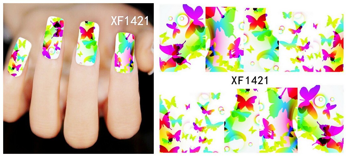 XF1420-1425 Flower Water Nail Sticker