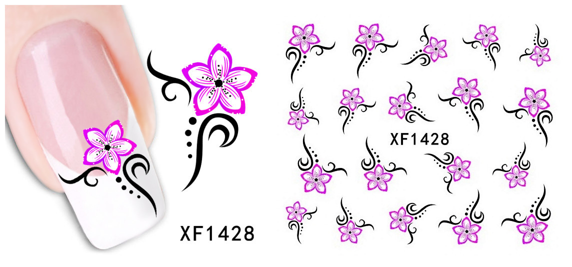 XF1426-1431 Butterfly Flower Water Nail Sticker