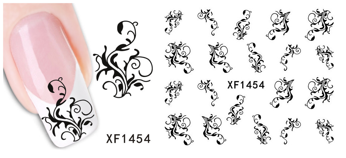 XF1450-1455 Flower Water Nail Sticker