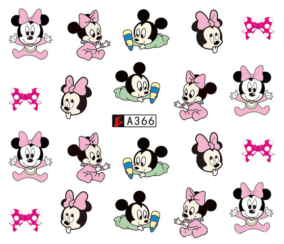 A361-366 Mickey Minnie Water Nail Sticker