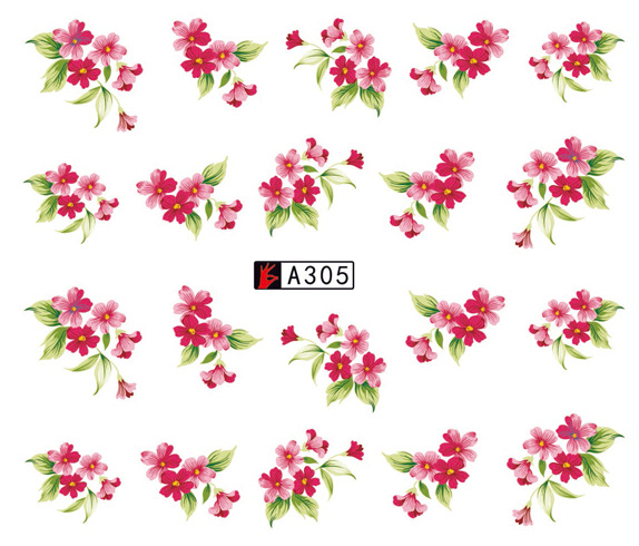 A301-306 Flower Water Nail Sticker