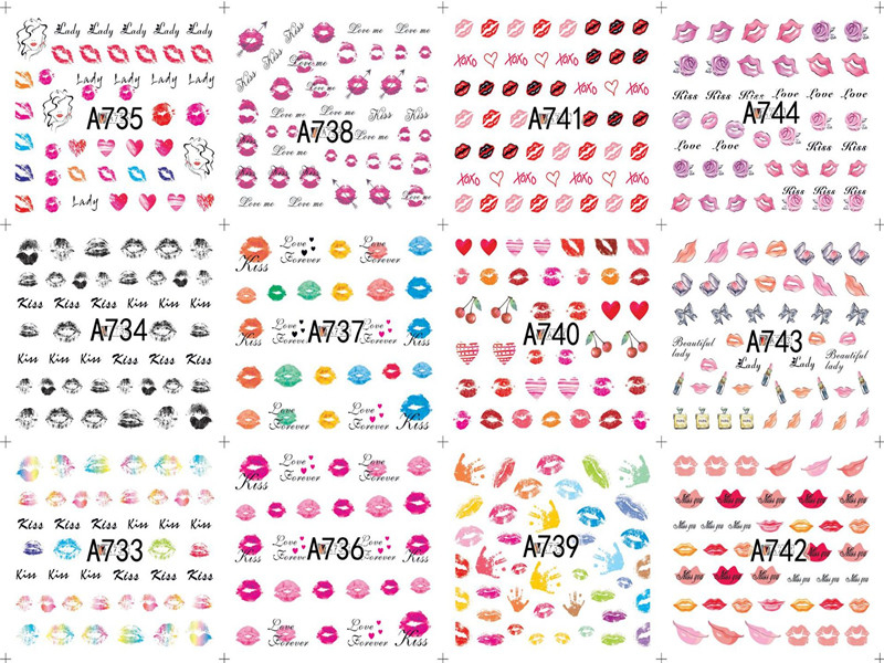 A733-744 Lip Water Nail Sticker