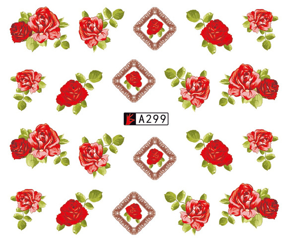 A295-300 Flower Water Nail Sticker