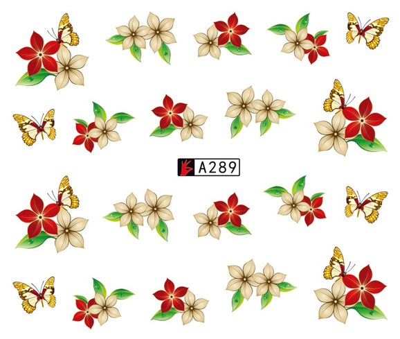 A289-294 Flower Water Nail Sticker