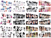 A817-828 Beautiful Lady Water Nail Sticker