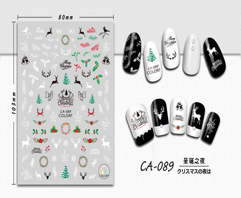 CA-089 3D Christmas Night Nail Sticker