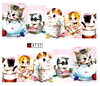 A127-132 Plaid And Cat Water Nail Sticker
