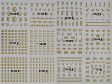 TY025-036 3D Gold Brand Logo Nail Art Sticker 