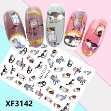 XF3142 3D Self Adhesive Cat Nail Sticker 