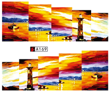 A169-174 Abstract Painting Water Nail Sticker