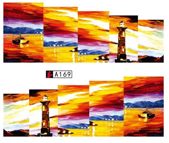 A169-174 Abstract Painting Water Nail Sticker