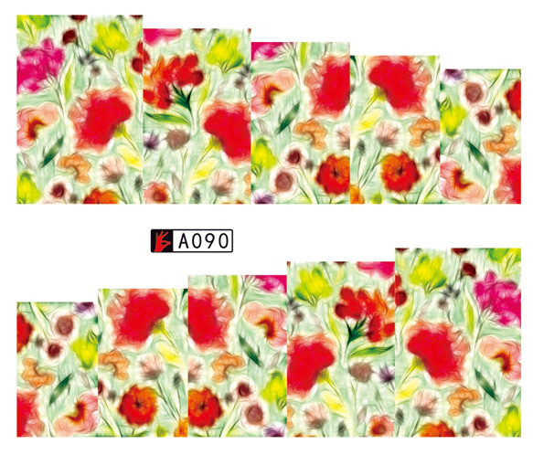 A085-090 Flower Water Nail Sticker