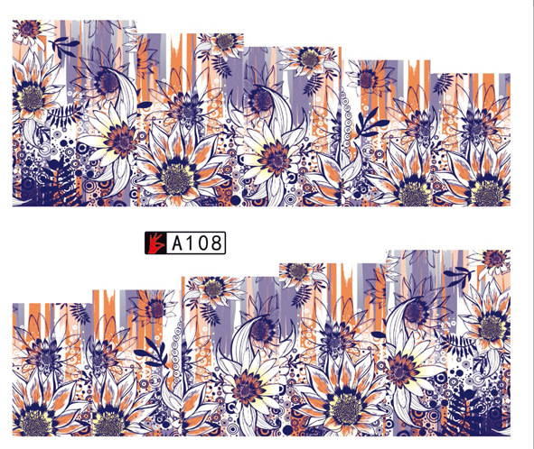 A103-108 Flower Water Nail Sticker