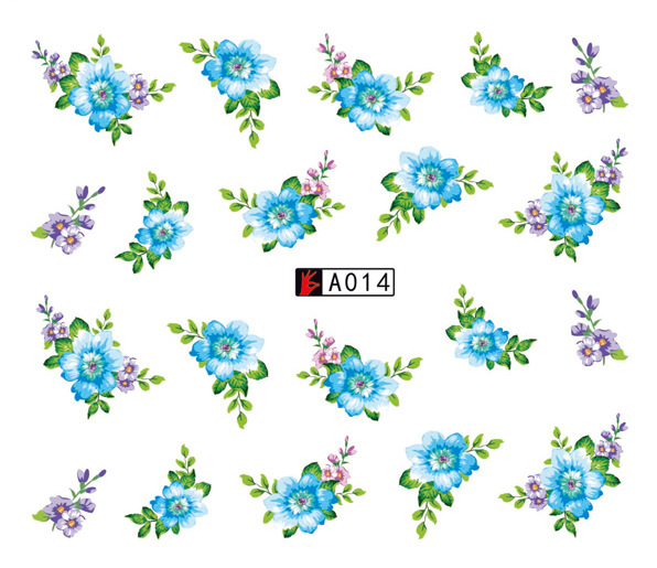 A013-018 Flower Water Nail Sticker