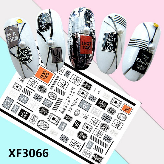 XF3066 3D Self Adhesive Nail Sticker 