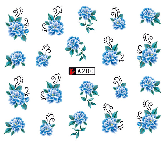 A199-204 Flower Water Nail Sticker