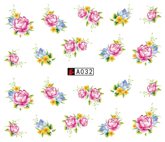 A031-036 Flower Water Nail Sticker