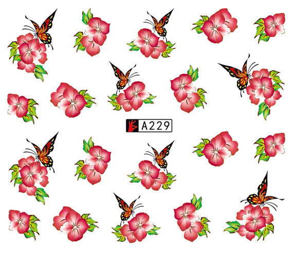 A229-234 Flower Water Nail Sticker