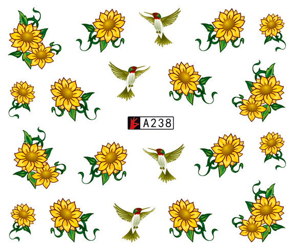A235-240 Flower Water Nail Sticker