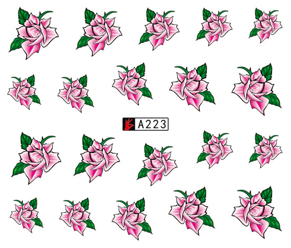 A223-228 Flower Water Nail Sticker