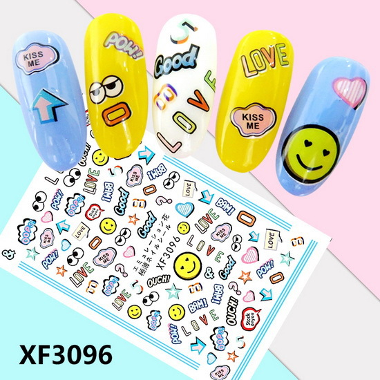 XF3096 3D Self Adhesive Nail Sticker 