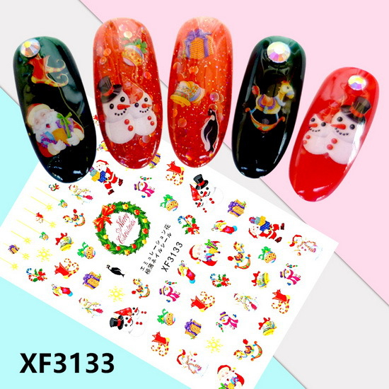 XF3133 3D Self Adhesive Christmas Nail Sticker 