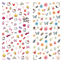 LY083-084 Thin 3D Hellokitty And Butterfly Nail Art Sticker