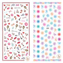 LY089-090 Thin 3D Cosmetic And Flower Nail Art Sticker