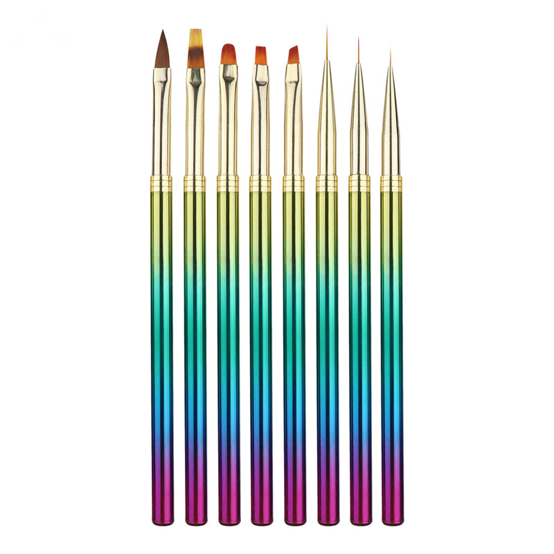 Gradient Drawing Pen Nail Brush Set