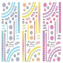 HOT154-156 Flower Lace Water Nail Sticker