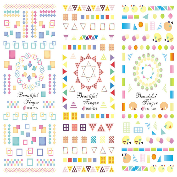 HOT235-237 Different Shape Water Nail Sticker