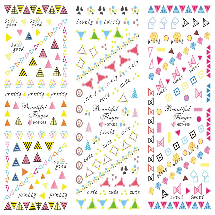 HOT238-240 Triangle Water Nail Sticker