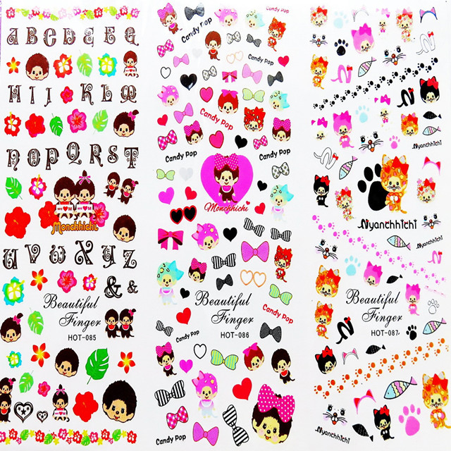 HOT085-087 Monchi Water Nail Sticker