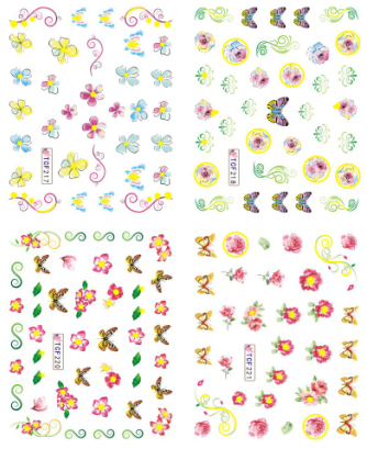 Flower Water Nail Sticker