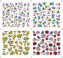 C005-008 Flowers Water Nail Sticker