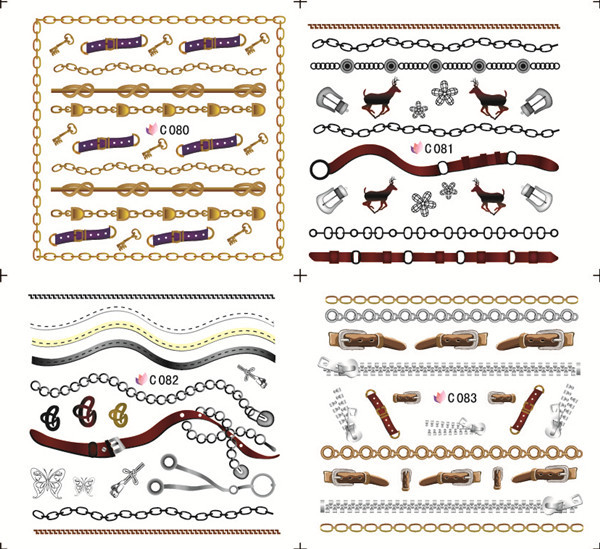C080-083 Belt Water Nail Sticker