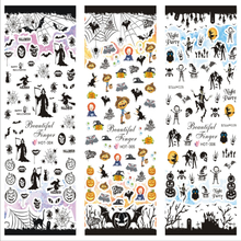 HOT304-306 Pumpkin Bat Ghosts Halloween Water Nail Sticker