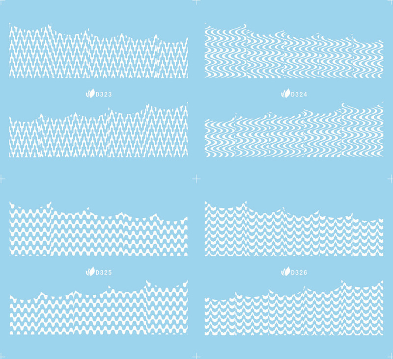 D315-326 White Water Nail Sticker