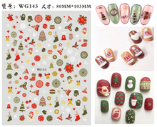 WG141-160 Cartoon Flower Christmas Nail Sticker