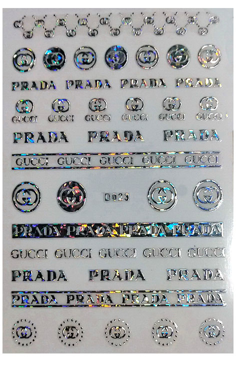 D023 Brand Logo 3D Nail Art Sticker 6 colors available