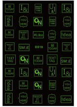 D018 Glow In Night Brand Logo 3D Nail Art Sticker