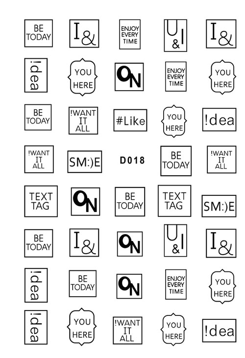 D018 6 colors available Brand Logo 3D Nail Art Sticker