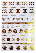 D020 CHANEL 6 colors available Brand Logo 3D Nail Art Sticker